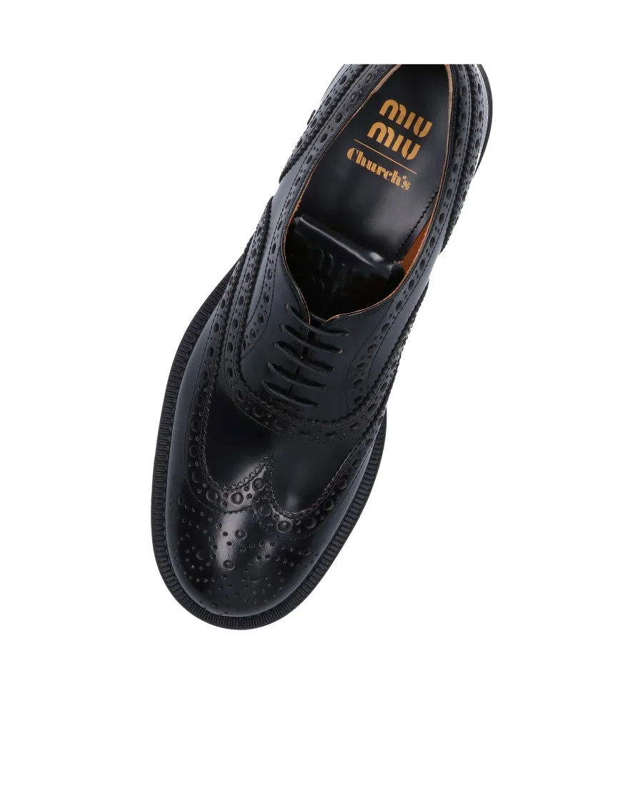 Church's X Miu Miu Round Head Lace Up Business Dress Shoes
