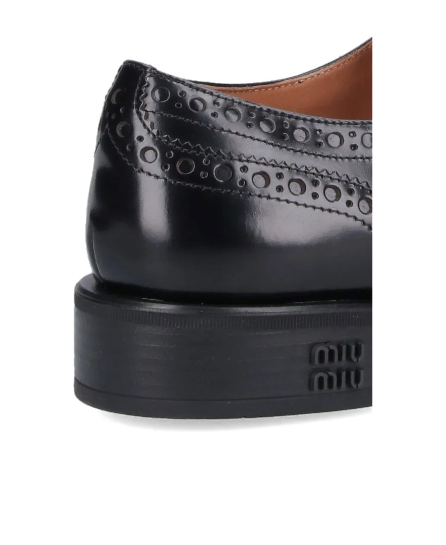 Church's X Miu Miu Round Head Lace Up Business Dress Shoes