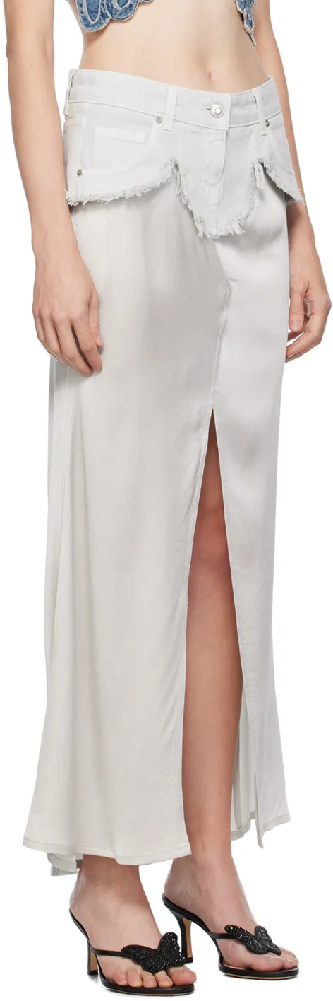 Laminated Split Front Skirt
