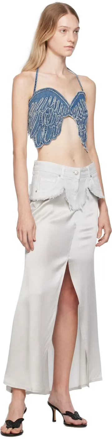 Laminated Split Front Skirt