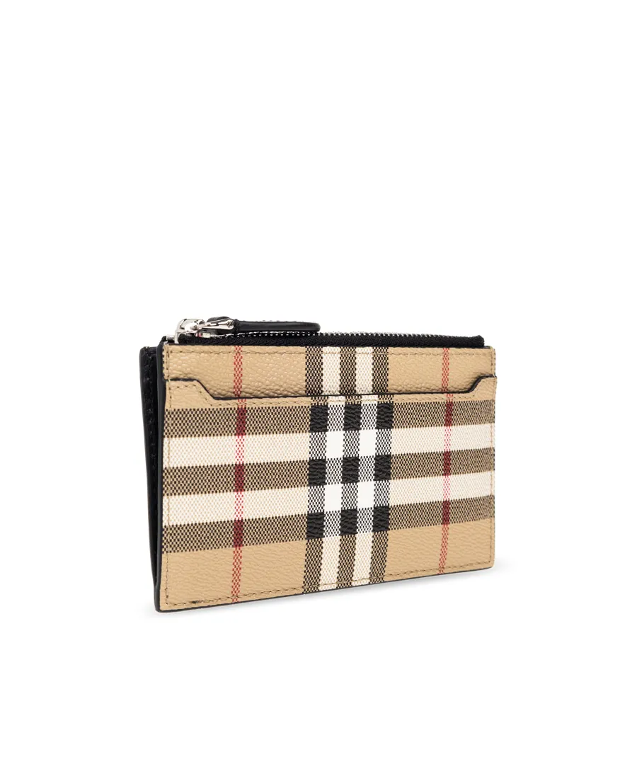 Burberry Checked Zipped Card Holder
