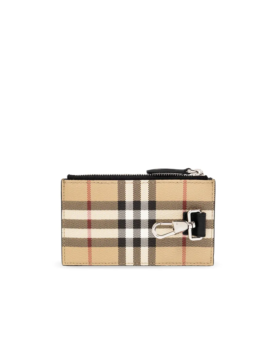 Burberry Checked Zipped Card Holder