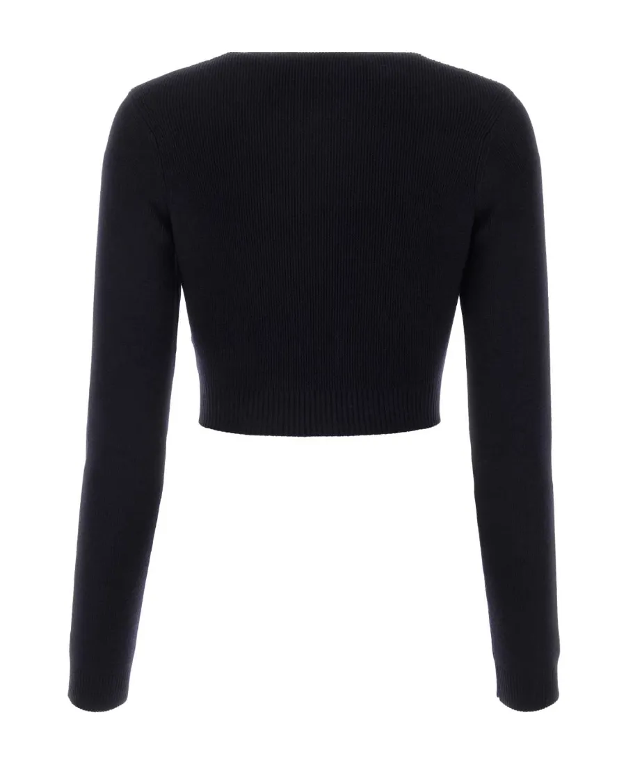 Jil Sander V-Neck Knitted Crop Top