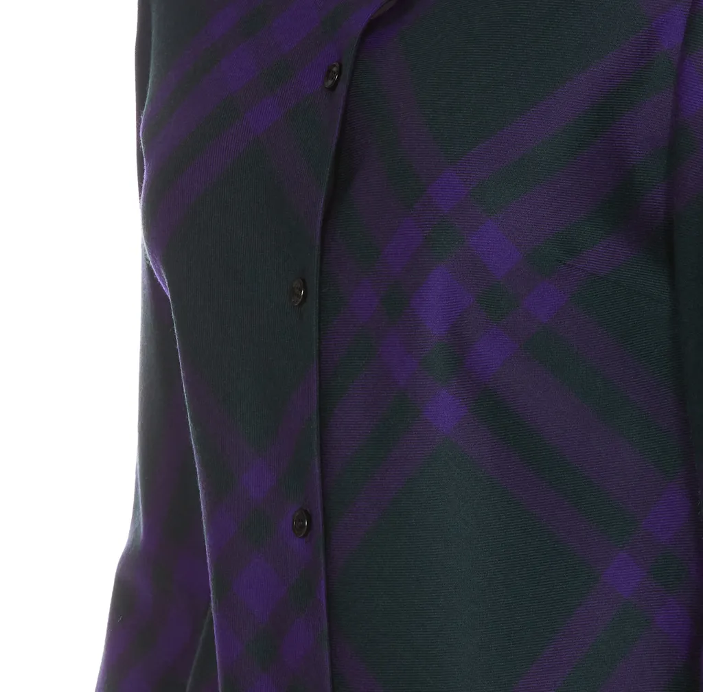 Burberry Long Sleeved Checked Shirt Dress
