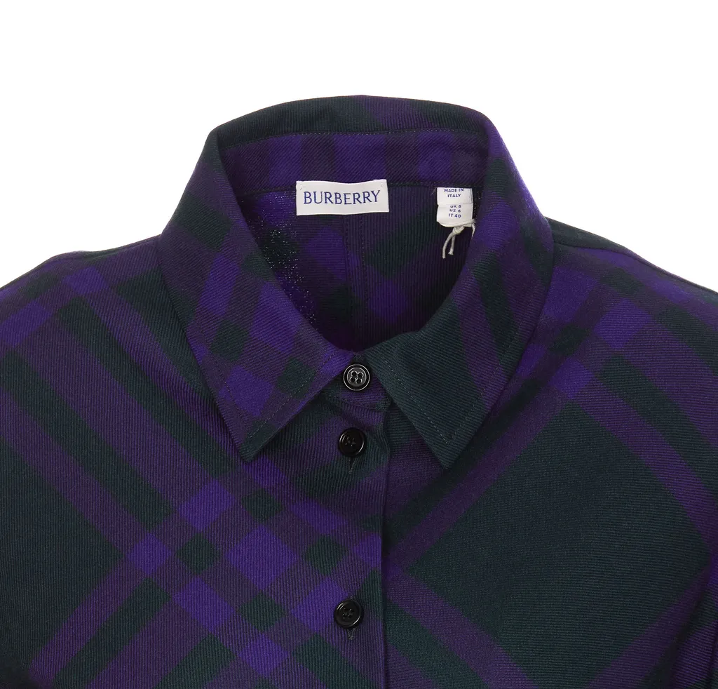 Burberry Long Sleeved Checked Shirt Dress