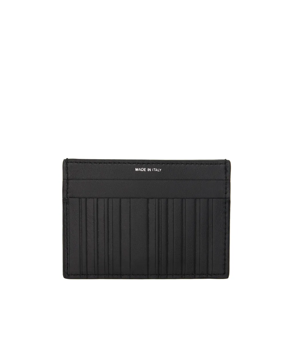 Shadow-Stripe Leather Cardholder