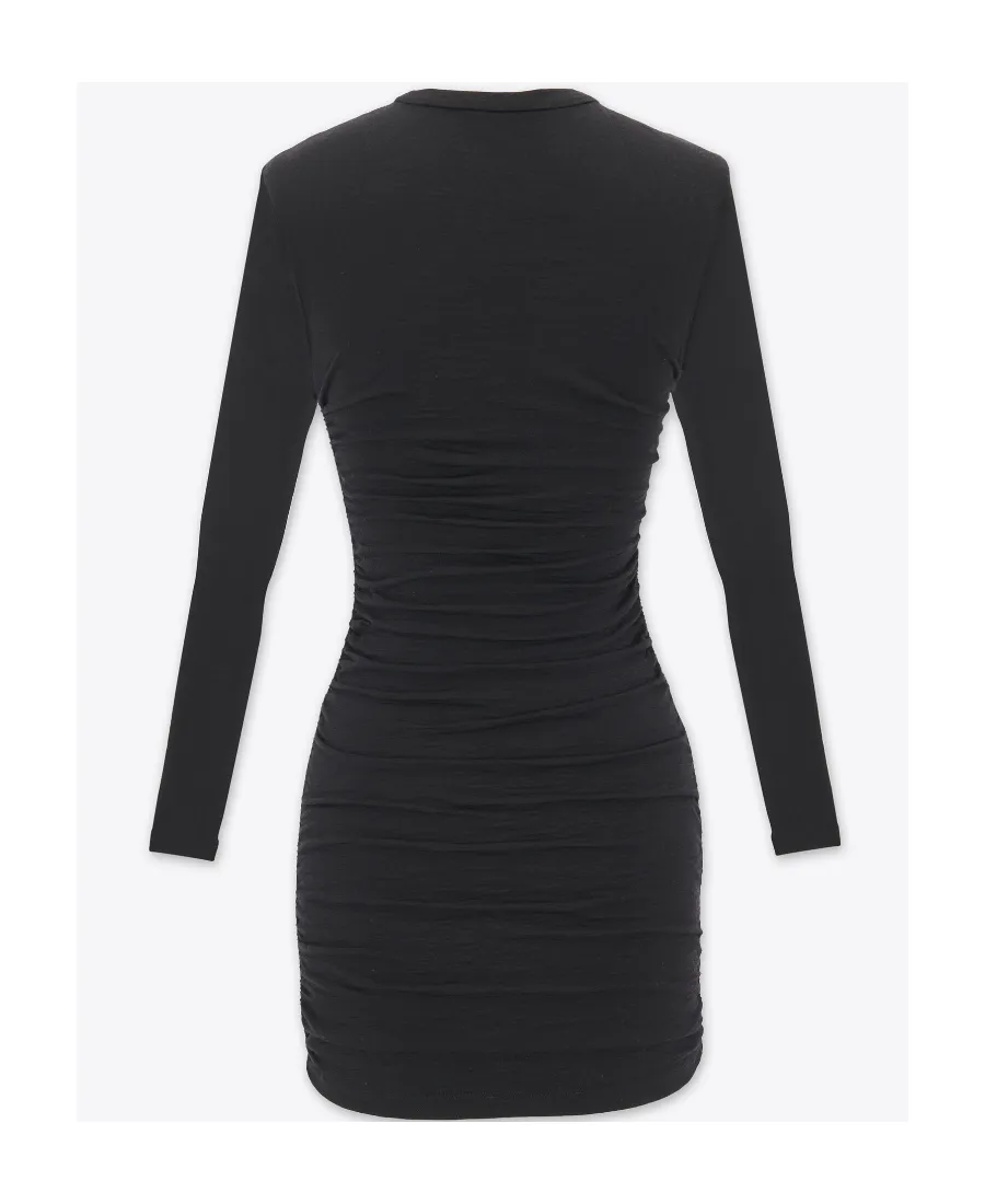 Saint Laurent Draped Long-Sleeved Dress
