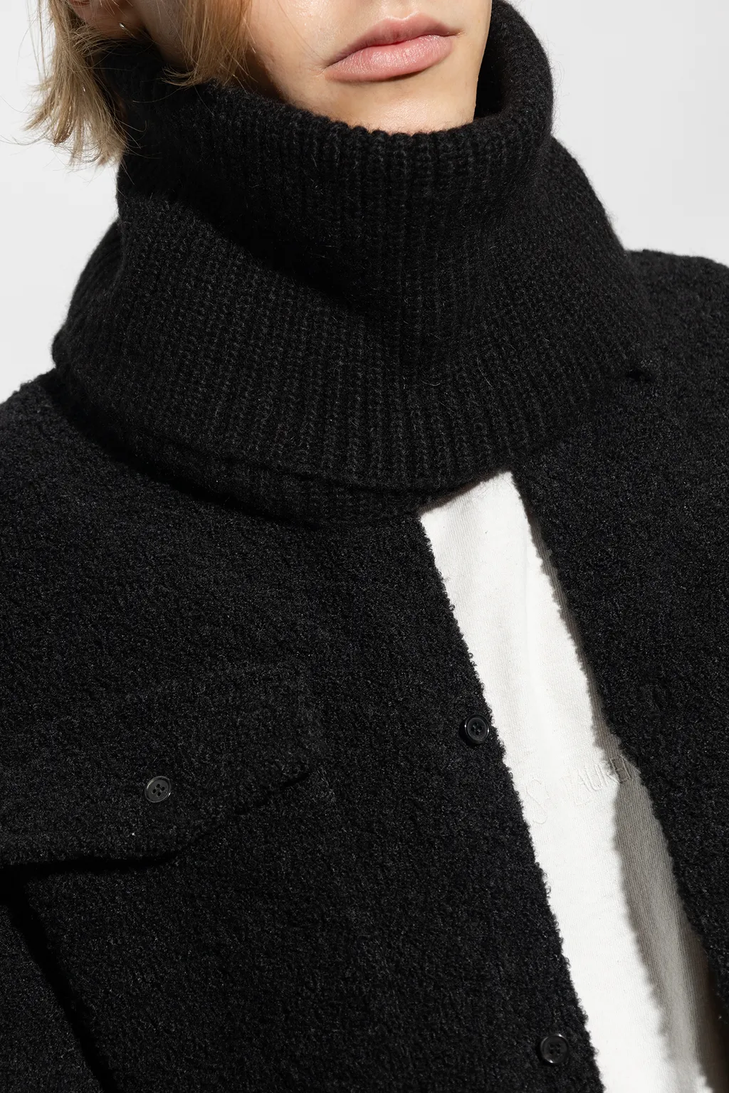 Saint Laurent Knit Folded Collar