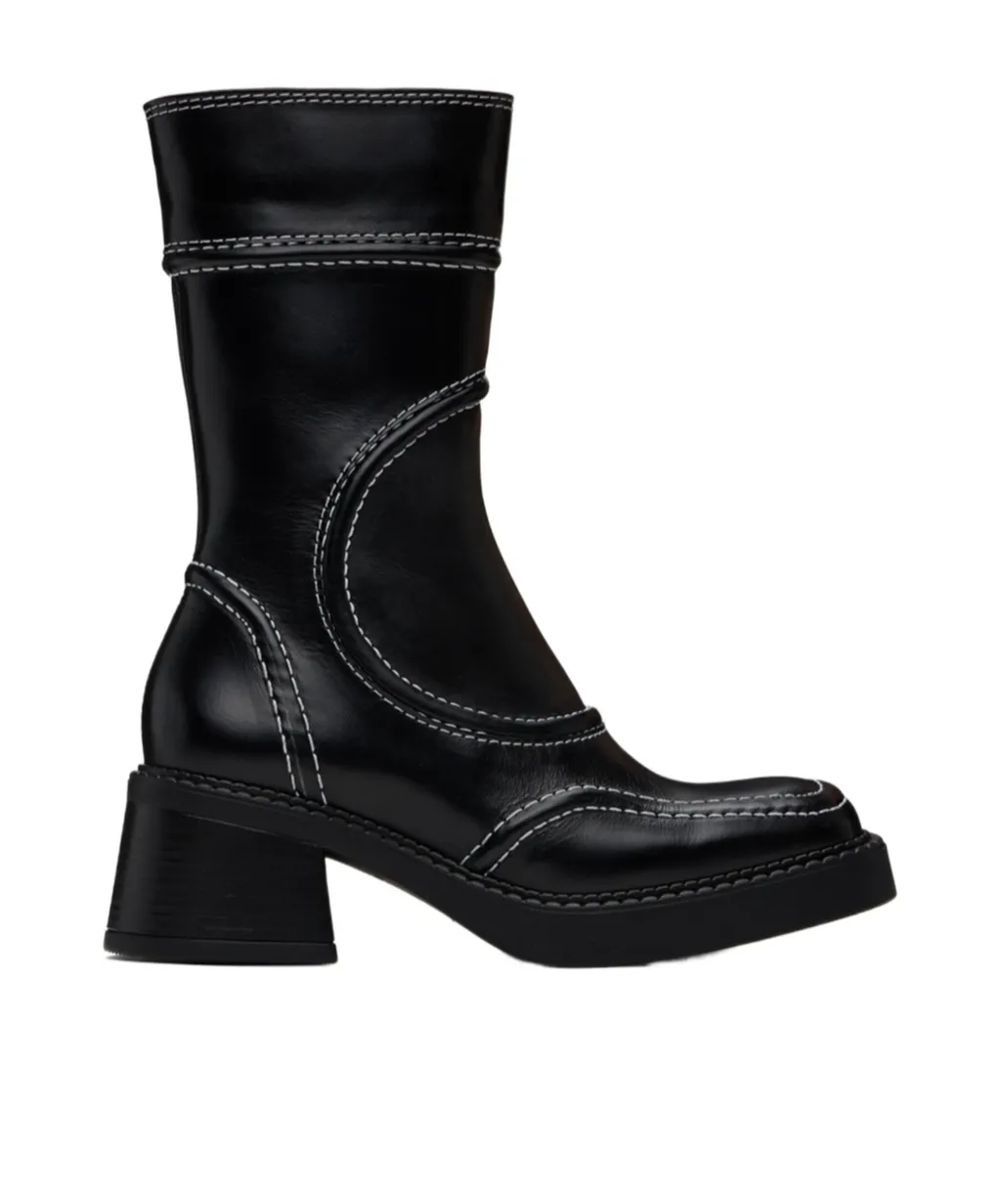 Square Toe Splicing Design Short Boots