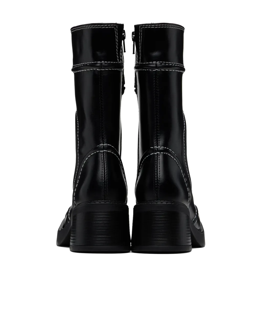 Square Toe Splicing Design Short Boots