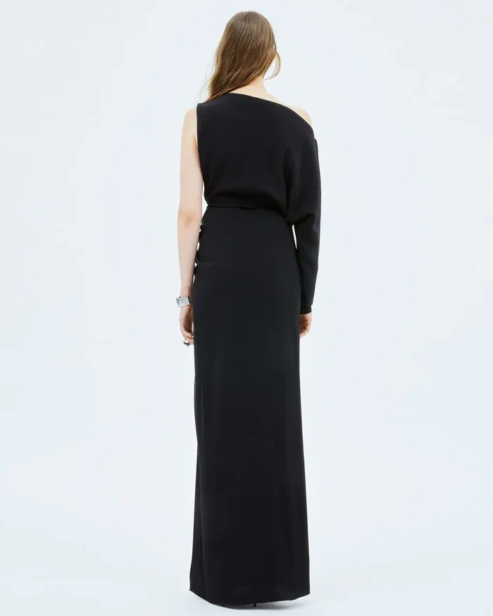 One-Word Shoulder Asymmetrical Design Dress