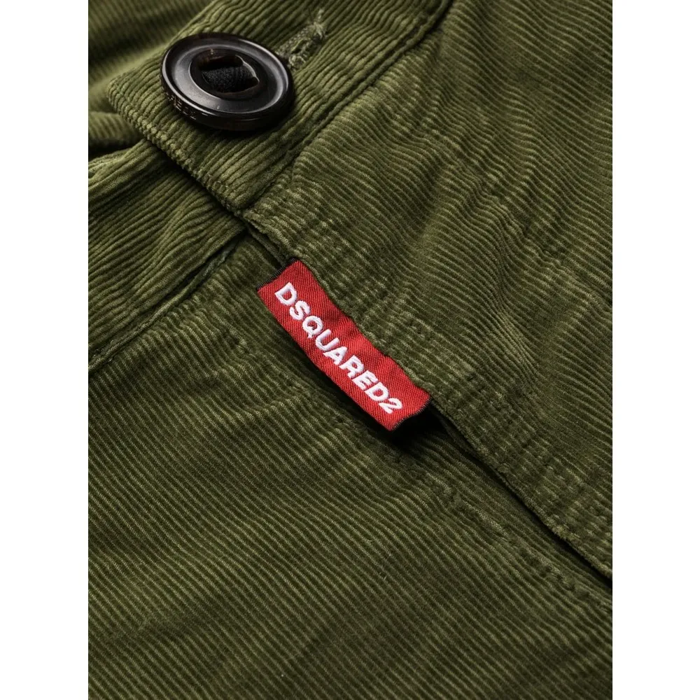 Gathered-Detail Corduroy Trousers