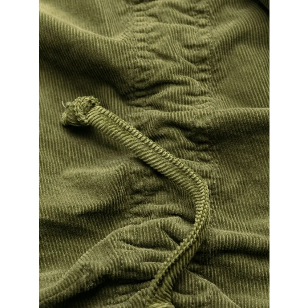 Gathered-Detail Corduroy Trousers