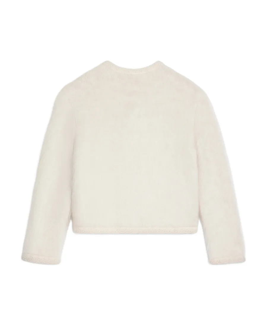 Cardigan Jacket In Brushed Mohair