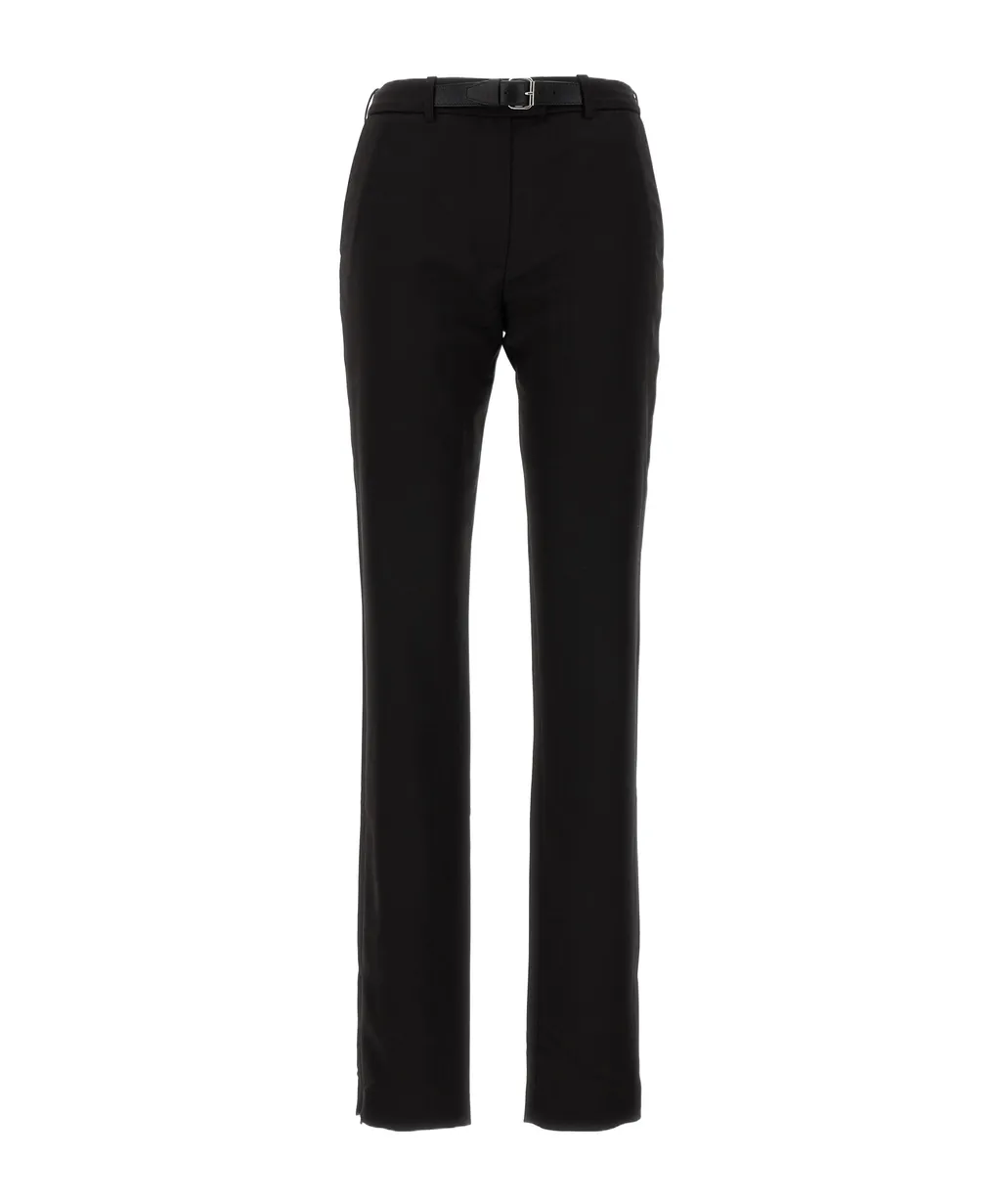 Slim-Cut Belted Trousers