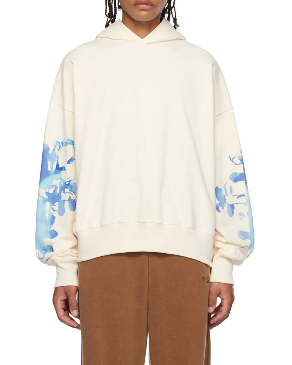 Abstract-Print Cotton Hoodie