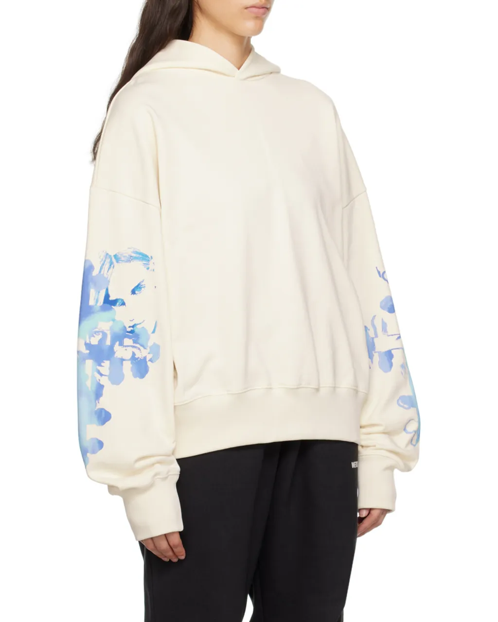 Abstract-Print Cotton Hoodie
