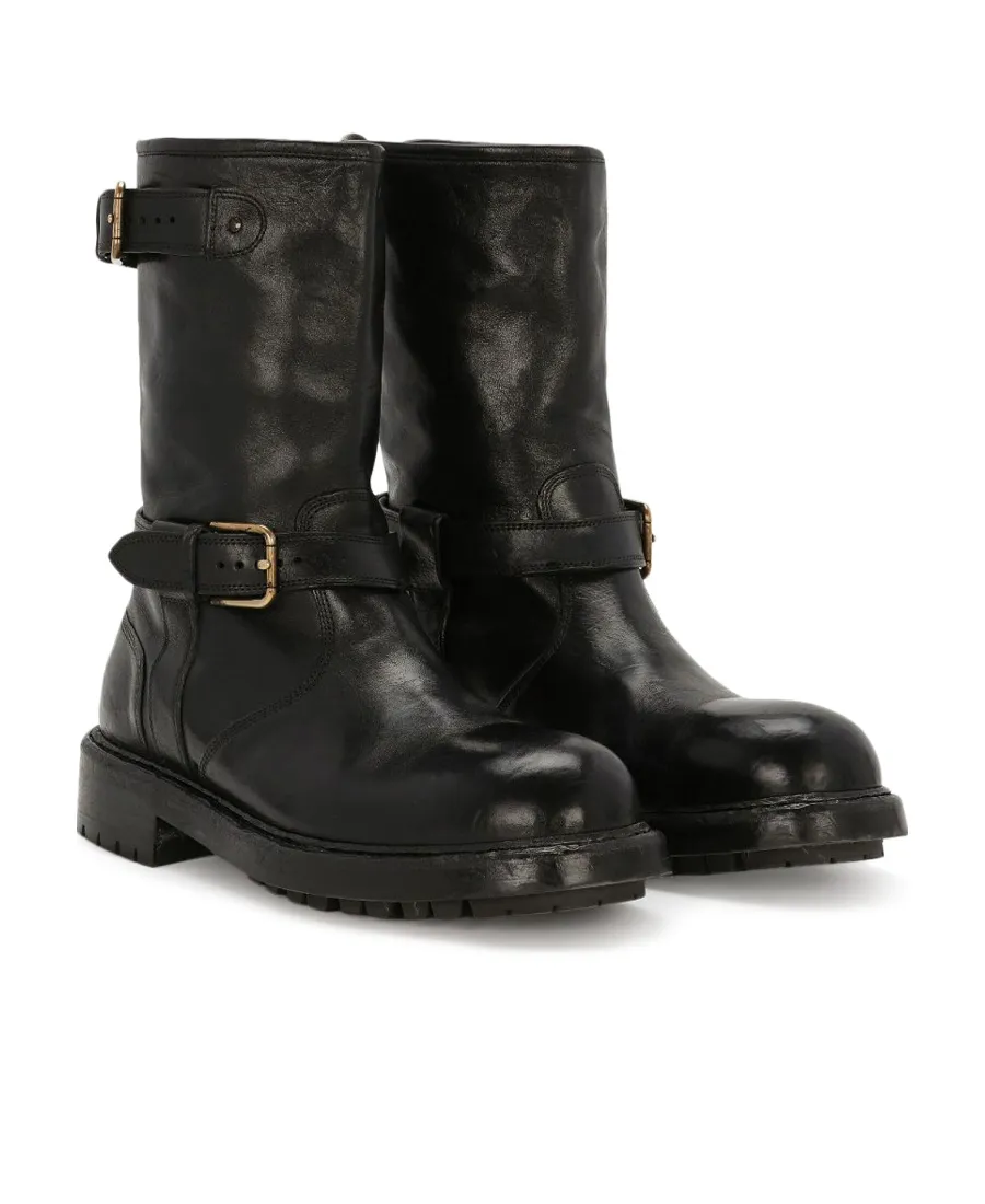 Dolce & Gabbana Bernini Buckled Biker Boots
