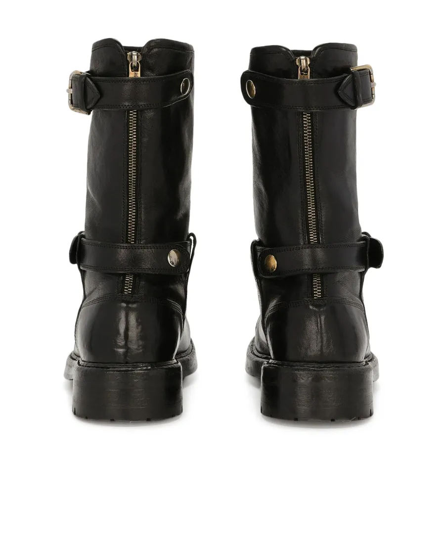 Dolce & Gabbana Bernini Buckled Biker Boots