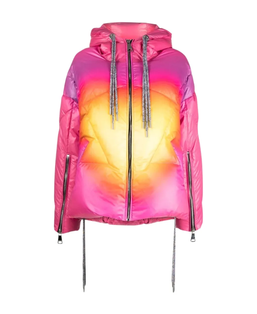 Long-Sleeved Hooded Down Jacket