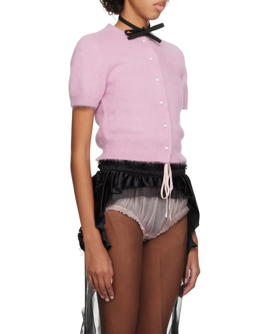 Maison Margiela Cropped Knitted Cardigan