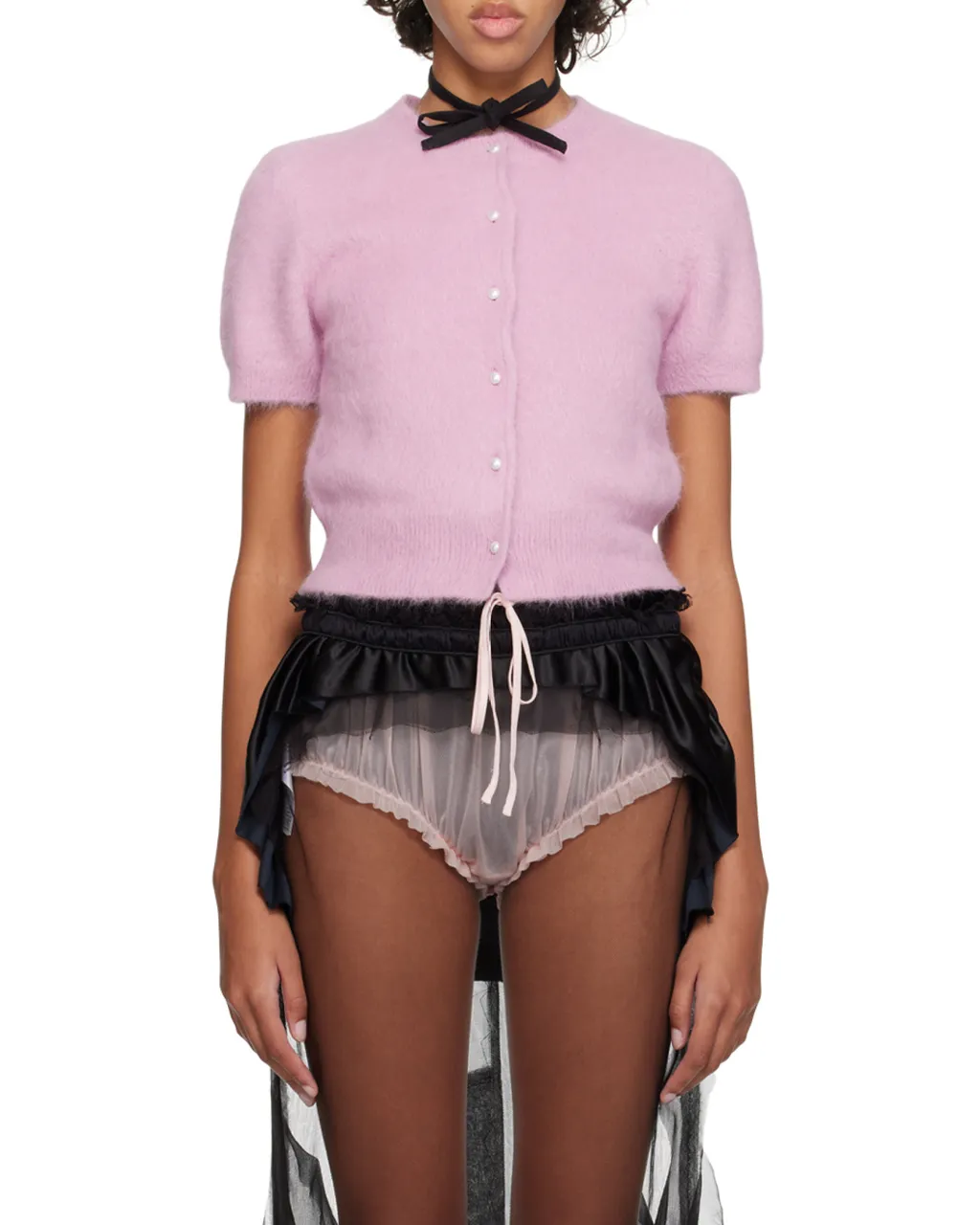 Maison Margiela Cropped Knitted Cardigan