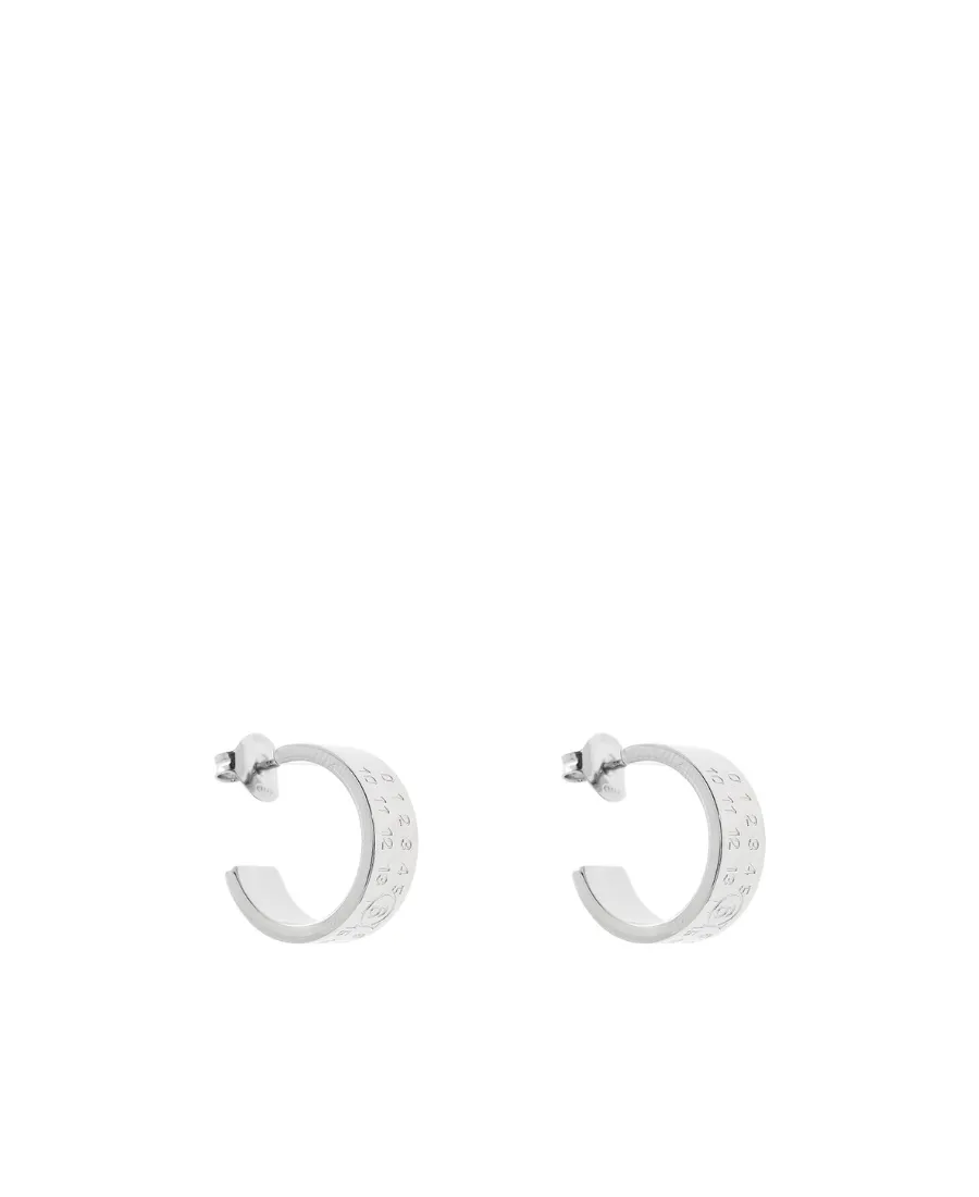 Mm6 Maison Margiela Logo Engraved Hoop Earrings
