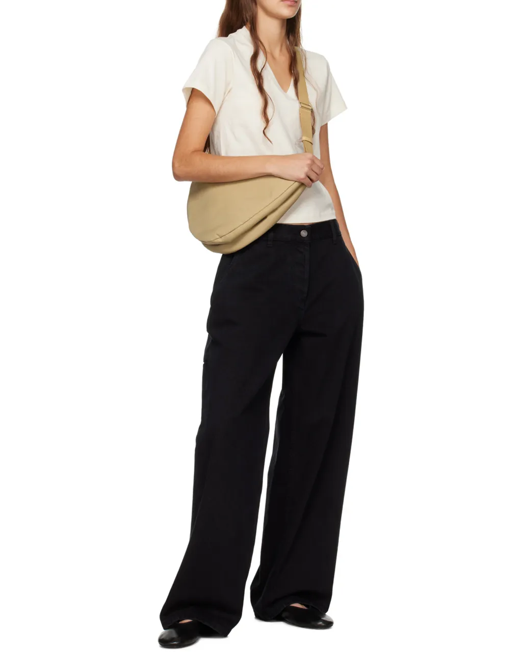 Slouchy Banana Zipper Cross-Body Bag