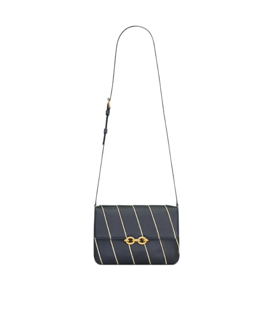 Saint Laurent Le Maillon Striped Satchel Bag