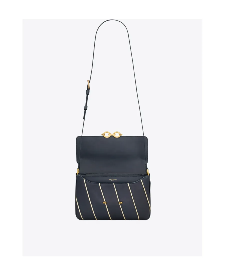 Saint Laurent Le Maillon Striped Satchel Bag