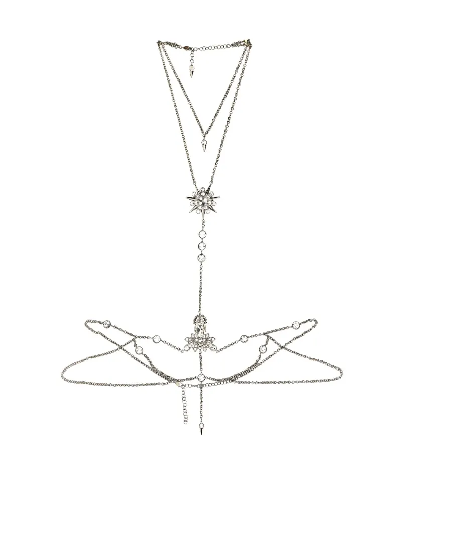 Crystal-Embellished Body Chain