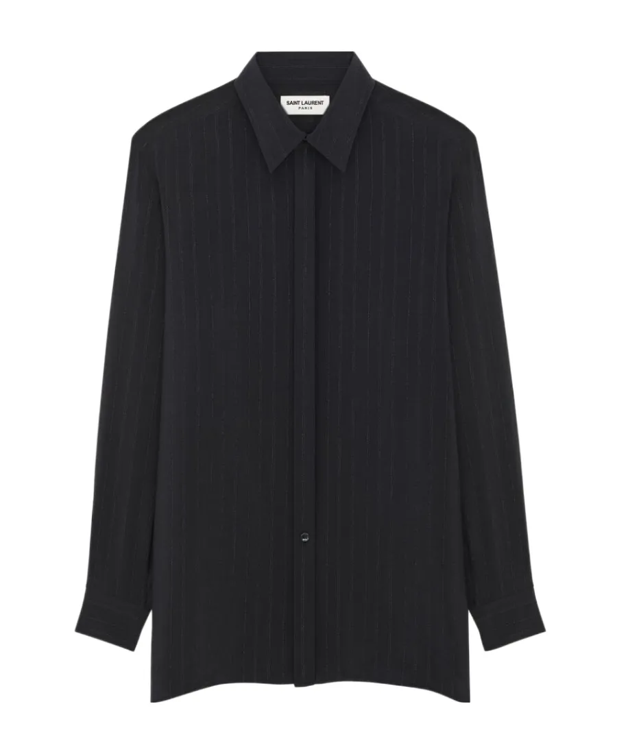 Saint Laurent Striped Long-Sleeved Shirt