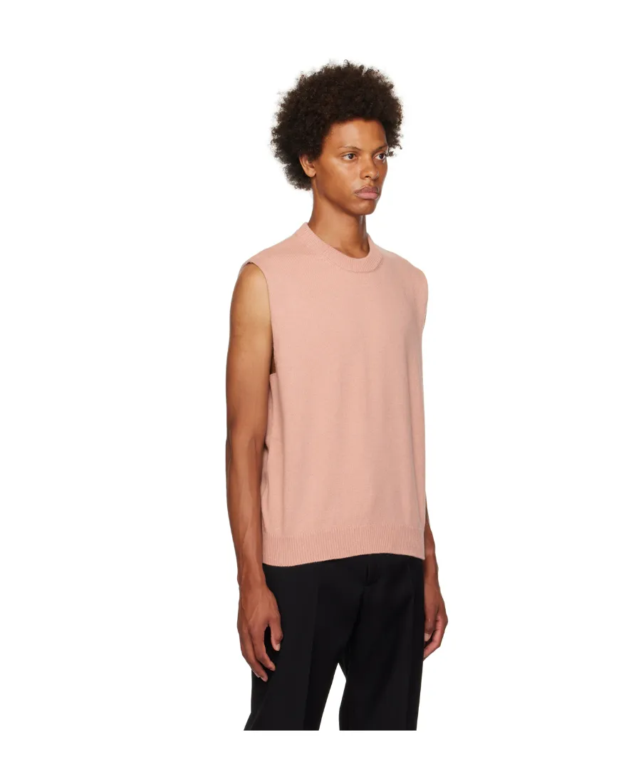 Sleeveless Knitted Vest With Round Neck
