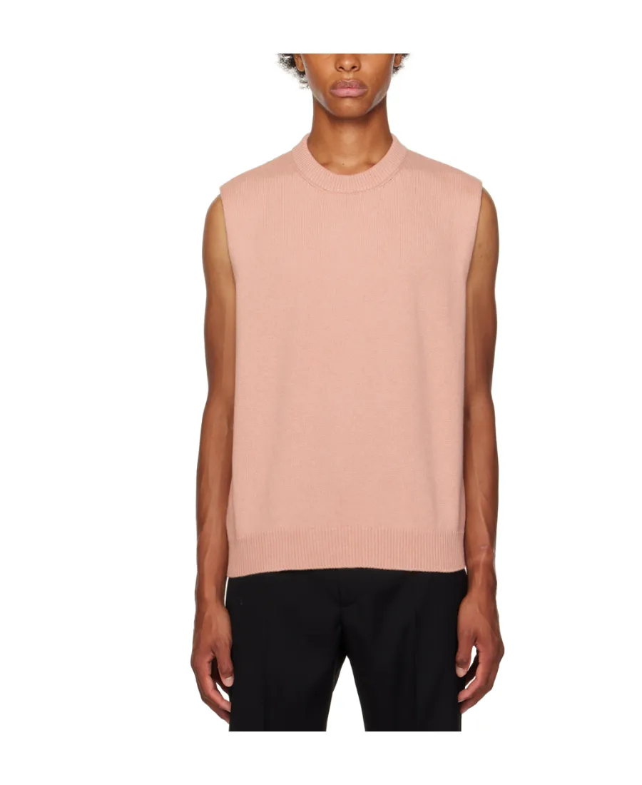Sleeveless Knitted Vest With Round Neck