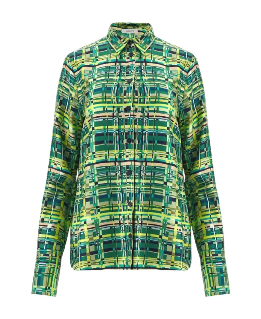 Ferragamo Checked Satin Shirt