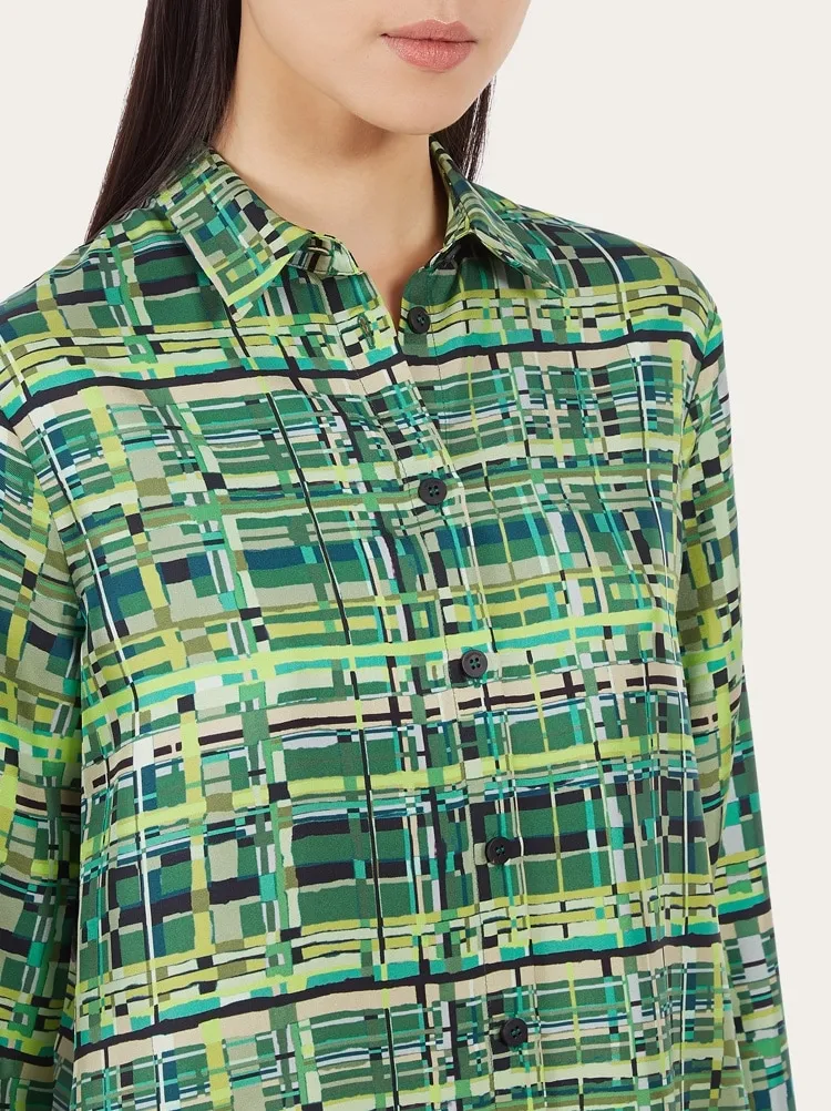 Ferragamo Checked Satin Shirt