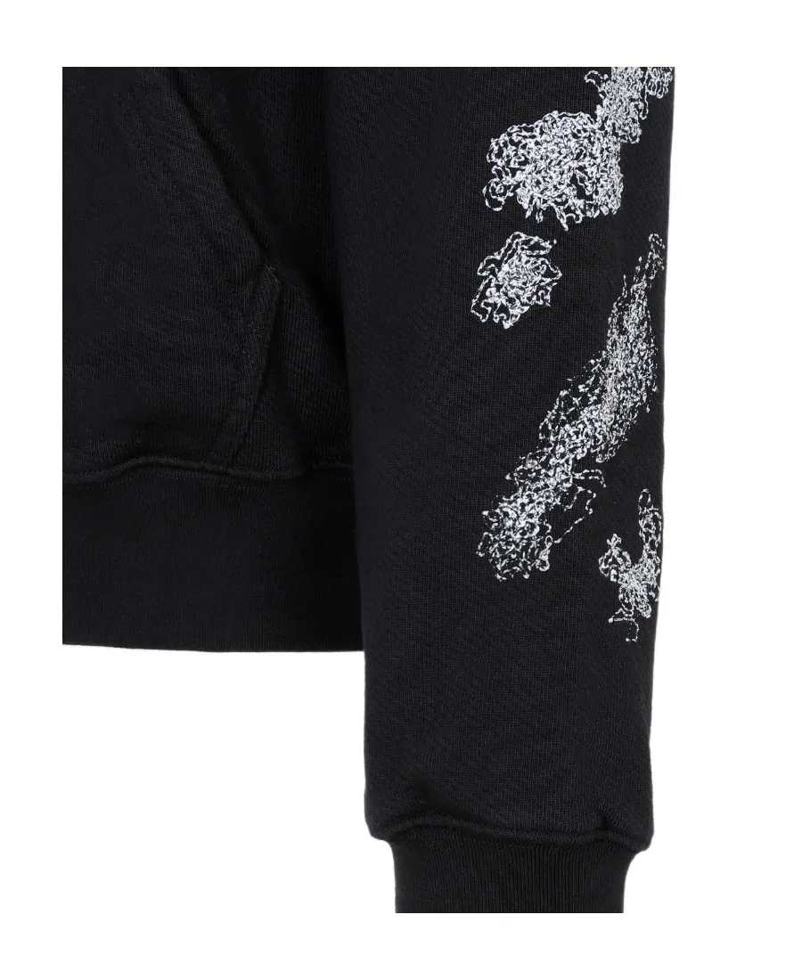 Diag Stripe-Embroidered Cotton Hoodie