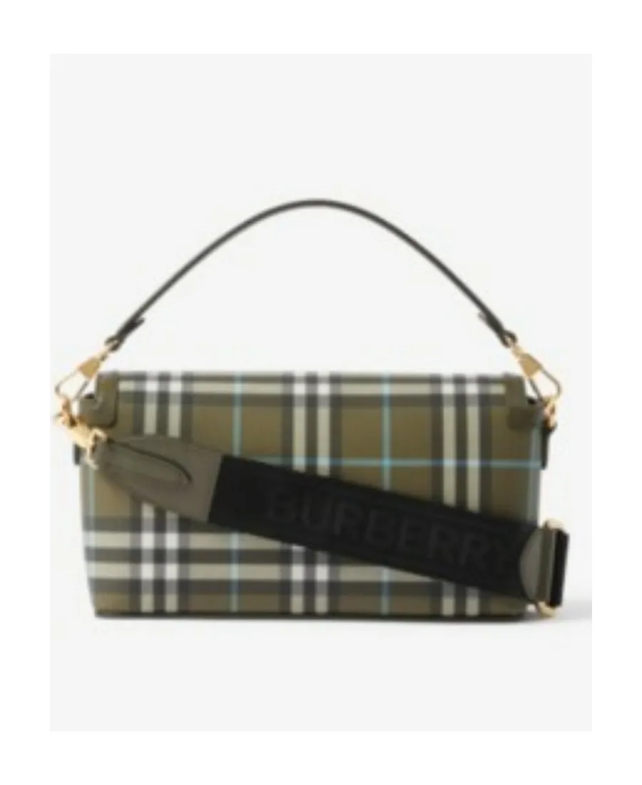 Burberry Check-Printed Foldover-Top Shoulder Bag