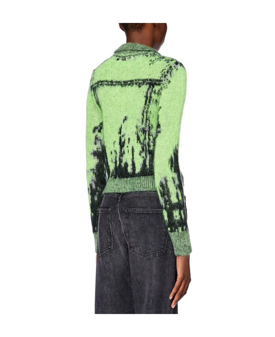 M-Taphos Zip-Up Knitted Cardigan