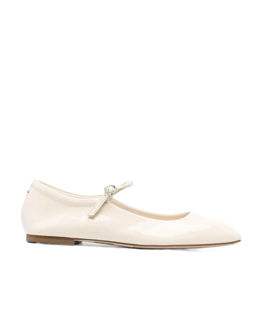 Uma Square-Toe Leather Ballerinas