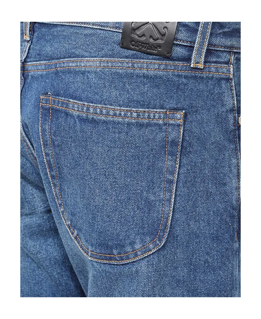 Off-White Logo Patch Straight Leg Jeans