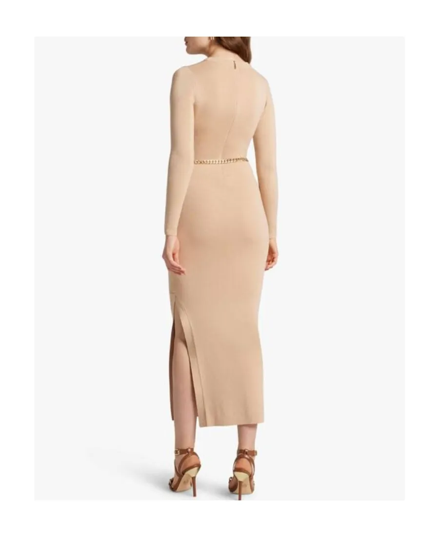 Long-Sleeved Dress With Slit