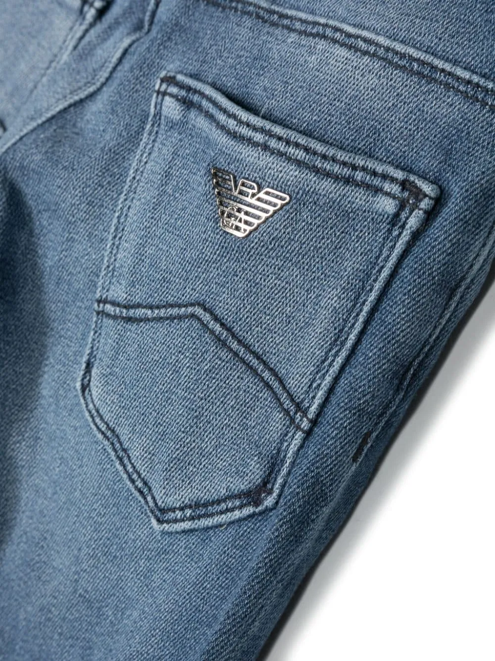 Emporio Armani Kids Logo Plaque Straight Leg Jeans