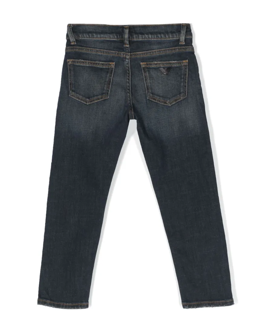 Ripped Straight-Leg Jeans