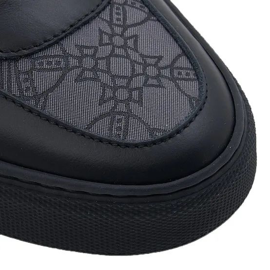 Orb-Print Leather Sneakers