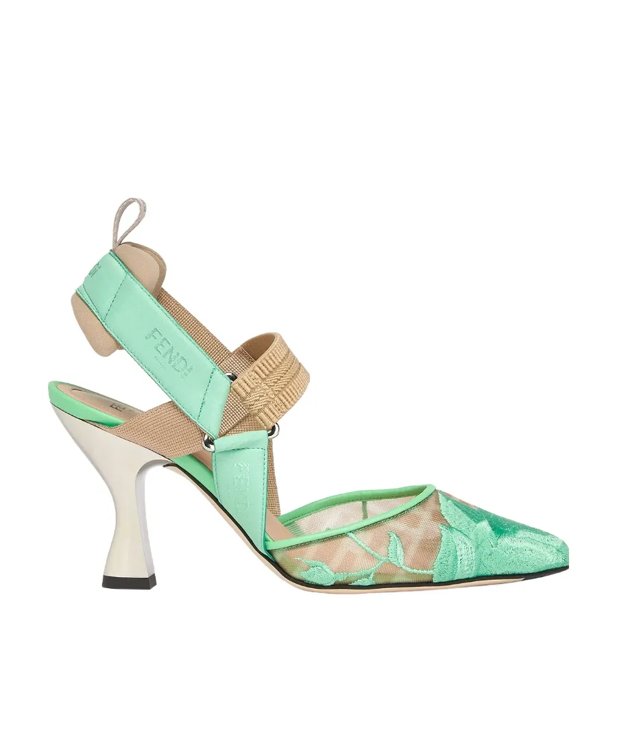Mesh Slack-Heeled High Heels