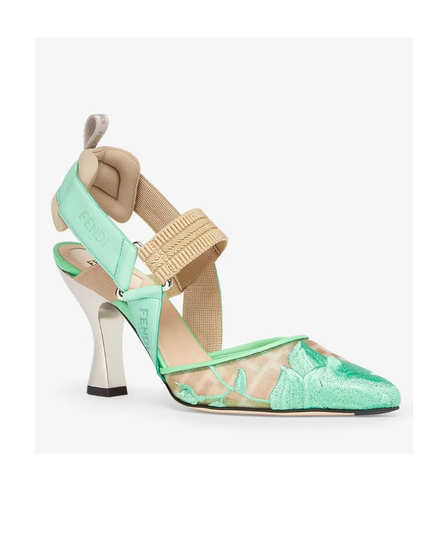 Mesh Slack-Heeled High Heels