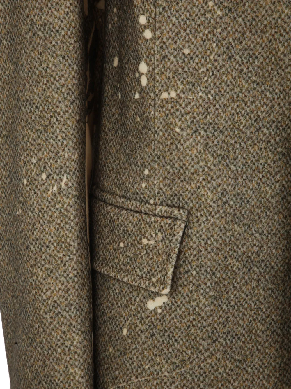 R13 Paint Splatter-Printed Single-Breasted Tweed Blazer