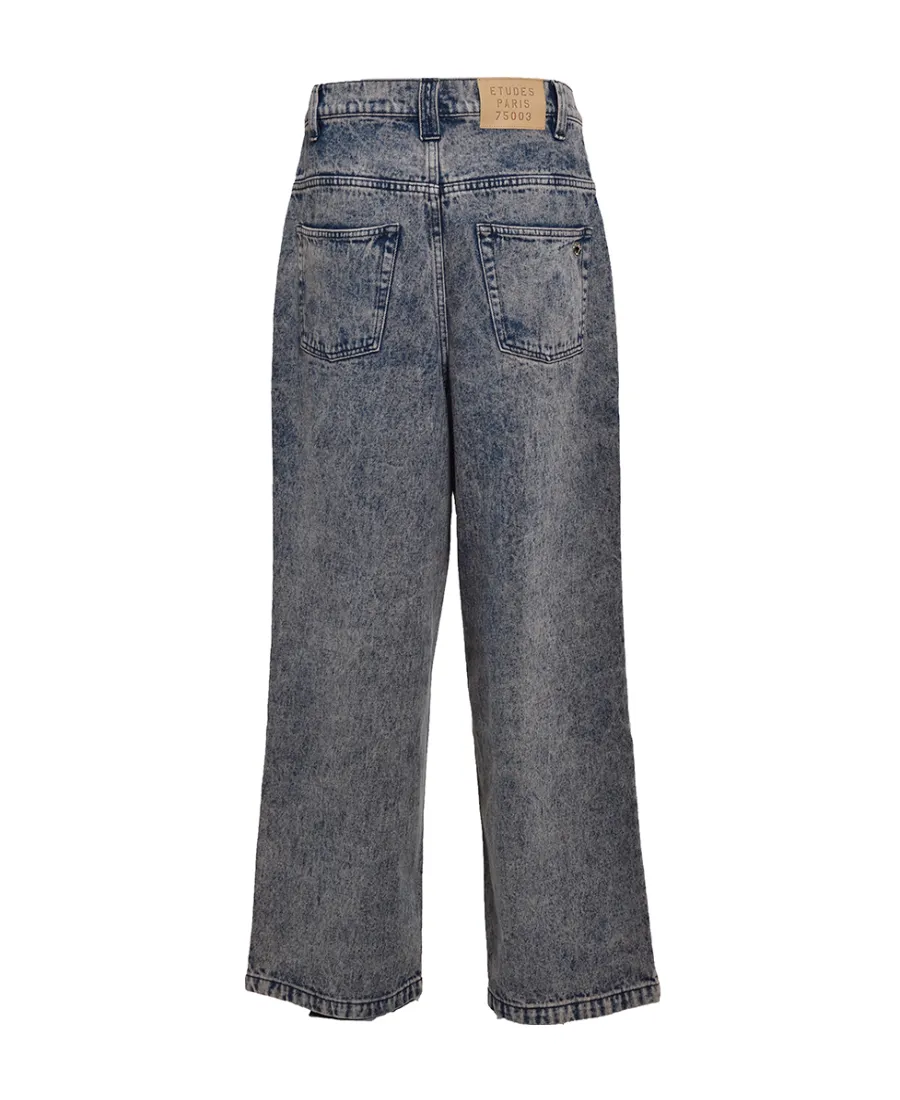 Logo-Patch Organic Cotton Wide-Leg Jeans
