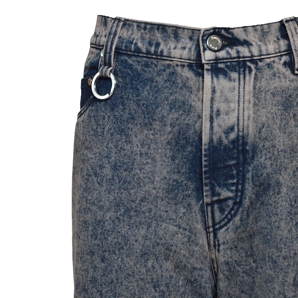 Logo-Patch Organic Cotton Wide-Leg Jeans